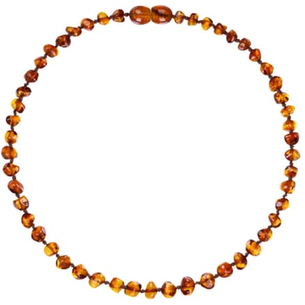 Wild Sun Barnsteen Ketting Kind - Amber Ketting - Baltische Barnsteen – 36 cm – Cognac