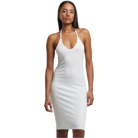 Urban Classics - Rib Jersey Neckholder Bodycon jurk - 3XL - Gebroken wit