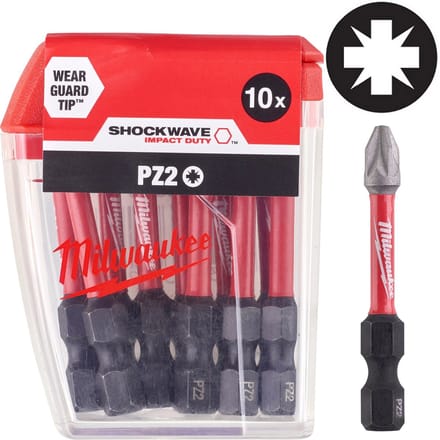 Milwaukee Shockwave Impact Duty™ schroefbits CD Tic Tac PZ2 x 50 mm (10 stuks) - 10 stuks - 4932430866