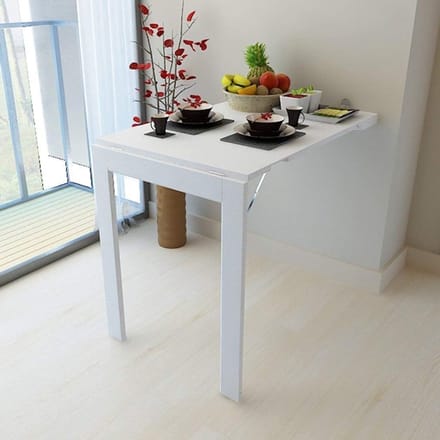 Opvouwbare Tafel - Notebook Bureau - Eettafel Keuken - Ruimtebesparend Ontwerp - 90 x 60 cm - Wit Zwart