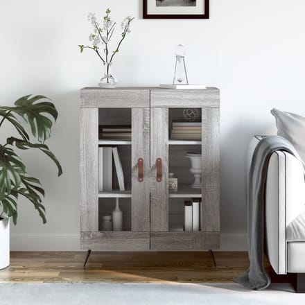 vidaXL - Dressoir - 69,5x34x90 - cm - bewerkt - hout - grijs - sonoma - eikenkleurig