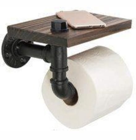 Zwarte industriële wc rolhouder