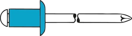 Gesipa 1433646 Popnagel (Ø x l) 5 mm x 20 mm RVS RVS RVS Blindniet A2/A2 5x20mm Standard KS 11,0-15,0mm 250 stuk(s)