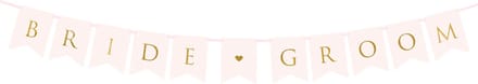 PartyDeco - Letterslinger Bride Groom - licht roze