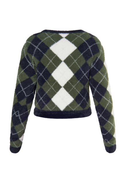 Mymo Gebreide trui Dames Zwart Groen Veelkleurig