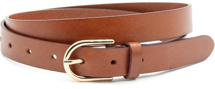 Smalle dames ceintuur cognac - 2.5 cm breed - Leer - Smalle riem - Basic - Maat 105