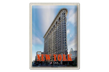 Blechschild Reise 30x40cm New York USA Flatiron Building