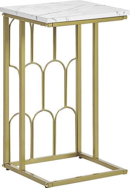 PANDALE - Bijzettafel - Wit - IJzer