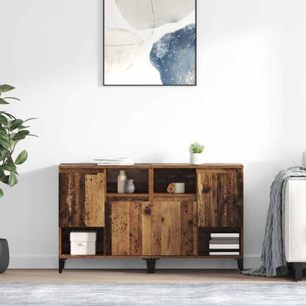 vidaXL Dressoirs 2 st Oud Hout 60 x 35 x 70 cm Bewerkt hout