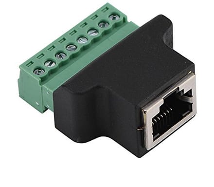 RJ45 Vrouwelijk naar 8 Pin Schroef Terminal Block Connector - Ethernet Kabel Adapter voor DVR en CCTV