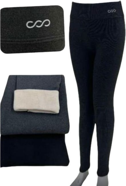 Fleece Thermo legging | Thermo broek | Warm gevoerd legging | S/M 36-38 | Zwart