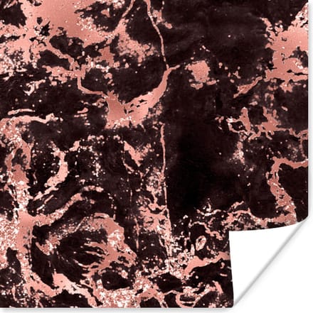 Poster Marmer - Rose goud - Stenen - 100x100 cm XXL