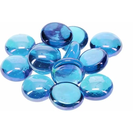 Aqua D'ella Glazen kiezelstenen 17-19MM - 300 Gram Lichtblauw