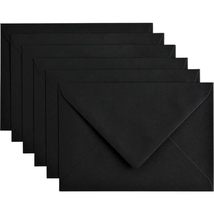 Papicolor Envelop C6 ravenzwart 105gr-CV 6 stuks 302901 - 114x162 mm