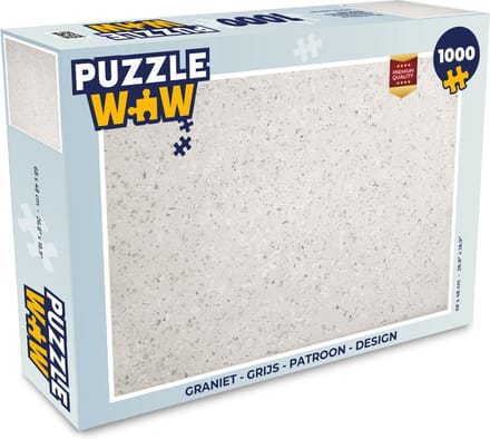 Puzzel Graniet - Grijs - Patroon - Design - Wit - Legpuzzel - Puzzel 1000 stukjes volwassenen