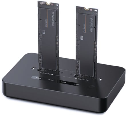 Gembird - SSD docking station - M.2 Card (PCIe NVMe & SATA) - USB-C 3.2 (Gen 2x2)