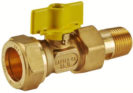 Riko Gaskogelkraan - Messing - Gastec - 22mm knel x 1/2" BU