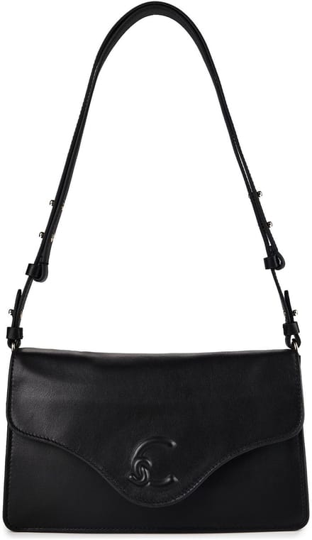 COCCINELLE Leren schoudertas C-Me Softy Smooth Shoulder Bag Noir zwart