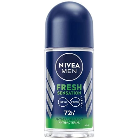 NIVEA MEN Fresh Sensation Anti-Transpirant Deo Roller - 72u Bescherming - Alcoholvrij - 50 ml