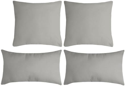 Stof Textile sierkussen Nelson - set 4x - lichtgrijs - 2 formaten - bank kussens - polyester