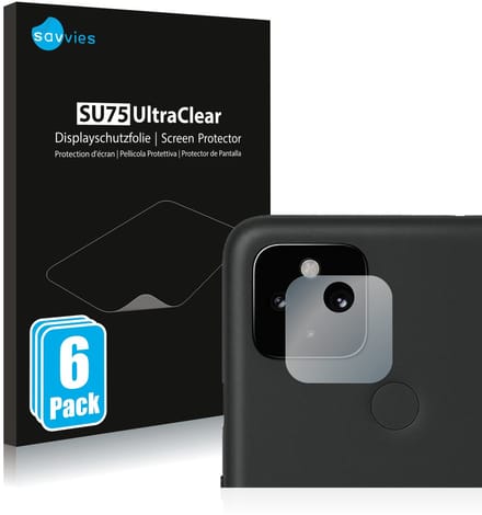 Savvies - Screenprotector voor Google Pixel 4a 5G (ALLEEN Camera Lens) - Folie Beschermfolie transparant 6 Stuks