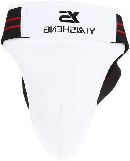 Dieptebescherming Mannen - Kruisbeschermer Sport - Sport Training - Ergonomisch PU Leer - Maat L - Wit