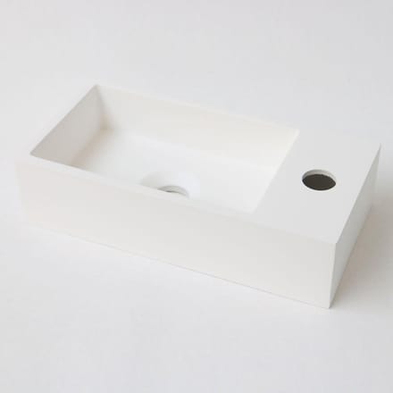 INK Versus Fontein - 36x18x9cm - wasbak links - 1 kraangat - polystone wit mat