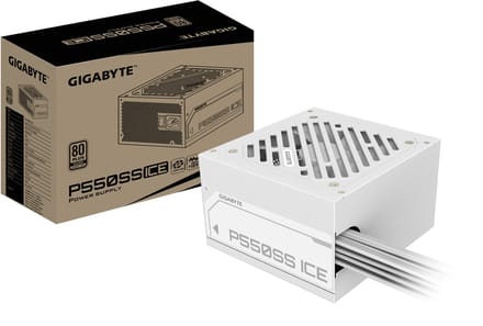 GIGABYTE P550SS ICE Voeding - 550 Watt - 120 mm - ATX 3.0 - 80 Plus 80 PLUS Bronze