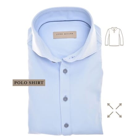 John Miller The Miller Long Sleeve Hyperstretch Poloshirt Licht Blauw / male