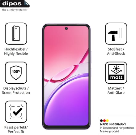 dipos FLEX – 2x Matte Screenprotector geschikt voor Vivo Y31s 2026 | Volledige Schermbescherming | Case-Friendly