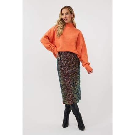 EsQualo Skirt Long Sequins Multi Color Größe: 34 | Midiröcke Outlet | Damen
