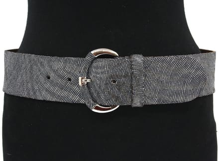 Dames heupriem grijs gemeleerd 6 cm breed - Leer - Brede riem - Casual - Maat 85