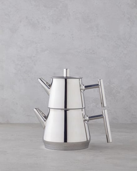 English Home - Theepot set - New Aden - 1,25 lt + 2,5 lt - RVS - Zilver
