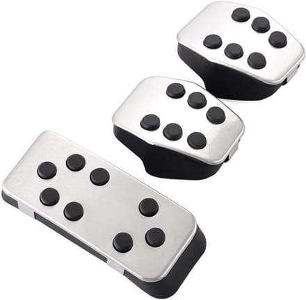 Pedaal Covers - Auto Accessoires - Verbeterde Grip - Antislip Oppervlak - 3 Stuks Set - Zilver