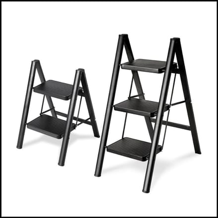 Opvouwbare Opstapladder - Antislip Huishoudtrap - Compact Inklapbaar Ontwerp - Stalen Constructie - Hoog Draagvermogen