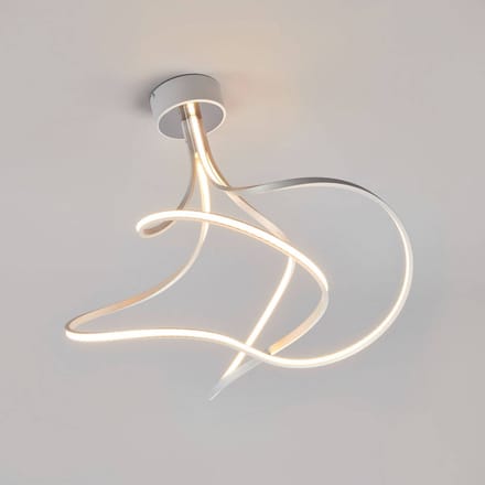 Domiluce LED plafondlamp Lungo aluminium, hoogte 42 cm