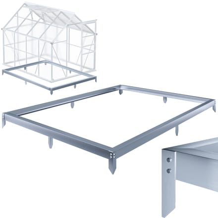 Gardebruk Stalen Fundering - Kweekkas 250x190x12cm Gegalvaniseerd - Grijs