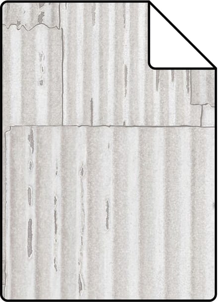 Proefstaal Origin Wallcoverings behang industri�le golfplaten 3D gebroken wit - 26,5 x 21 cm - 347619-S