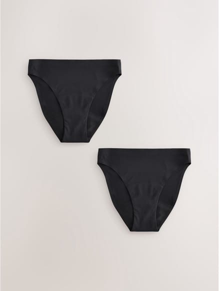 Next - Dames - Set van 2 hoog uitgesneden No VPL menstruatiestrings - Zwart
