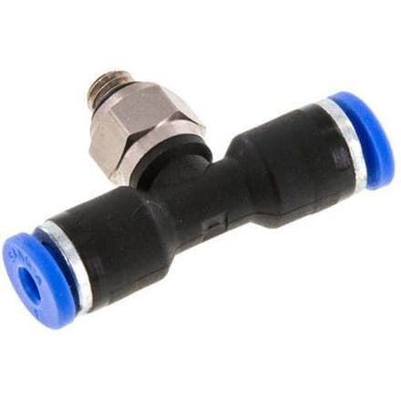 3 Mm X M 5 Inline T-stuk Insteek Fitting Met Buitendraad Messing/PA 66 NBR Rotatable [2 Stuks]