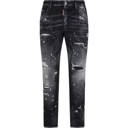 Dsquared2 Skater Jean Paint Splatter Jeans met zwarte wassing