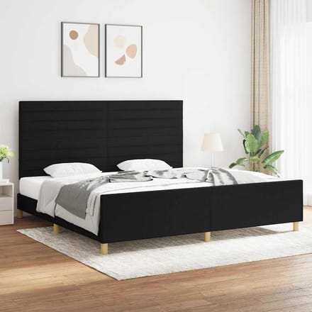 vidaXL - Bedframe - zonder - matras - stof - zwart - 200x200 - cm
