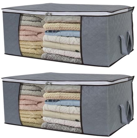 Opbergtas voor lakens, dekens, kleding 60x43x35 cm Grijs