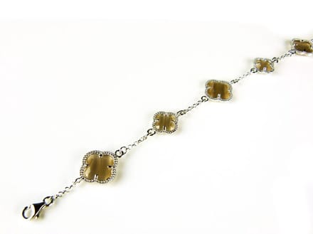 model 5 fiori armband in zilver bruin