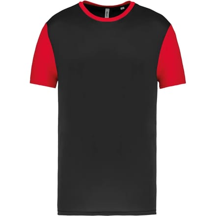 Tweekleurig herenshirt jersey met korte mouwen 'Proact' Black/Red - M