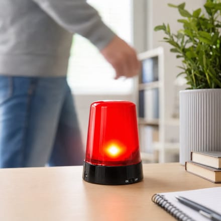Bureau Alarm met Bewegingssensor - Zwaailamp - Desktop Alarm - Alarmsignaal - 9,5 x 9,5 x 10,5 cm