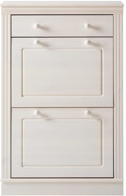 Anita-Schoenenkast - 2 Kleppen 1 Lade - Wit Grenen