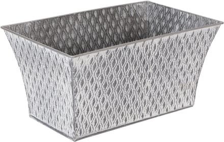 Zinken kom met diamantpatroon 30cm×18cm H15cm
