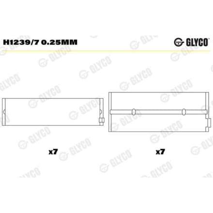 Hoofdlager GLYCO H1239/7 0.25mm