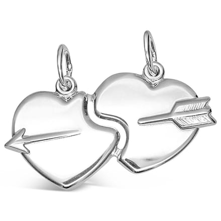 Hanger - Zilver - Deelhanger hart met pijl - B141